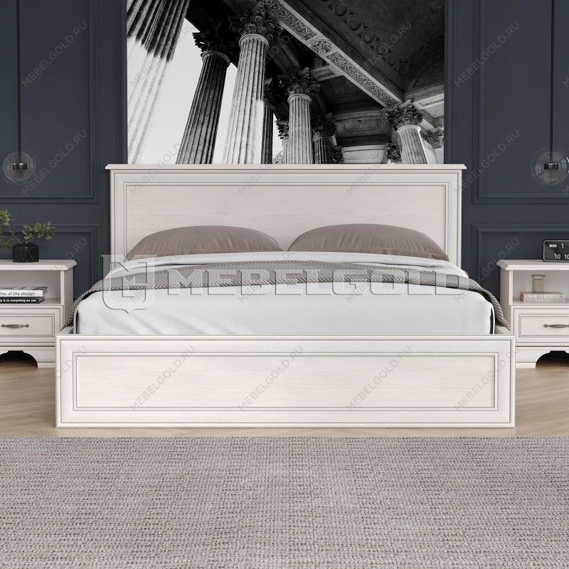 Кровать Тиффани 160 с подъемным механизмом вудлайн кремовый | изображение 1