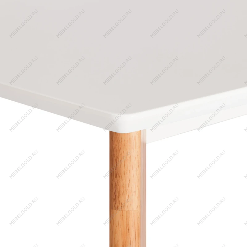 Стол обеденный Claire квадратный, столешница МДФ, опоры дерево гевея, белый / натуральное дерево, 80 x 80 x 75см | изображение 3