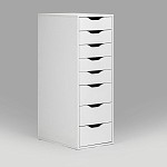 ИНГАР комод ИКЕА / IKEA белый высокий с выдвижными ящиками | изображение 1