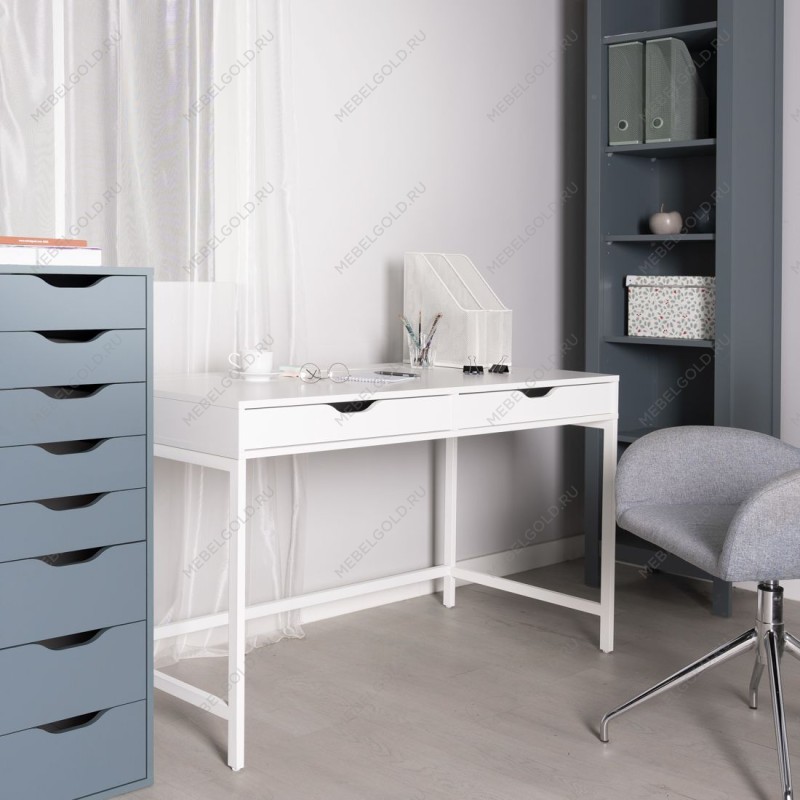 ИНГАР Д 132 стол письменный 132x58x76, белый | изображение 3