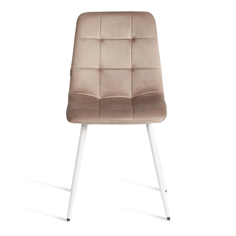 Стул CHILLY (mod. JSC-220), Велюр/металл, 44,5х52,5х88 см, Beige (бежевый) HLR8 / белый | изображение 4