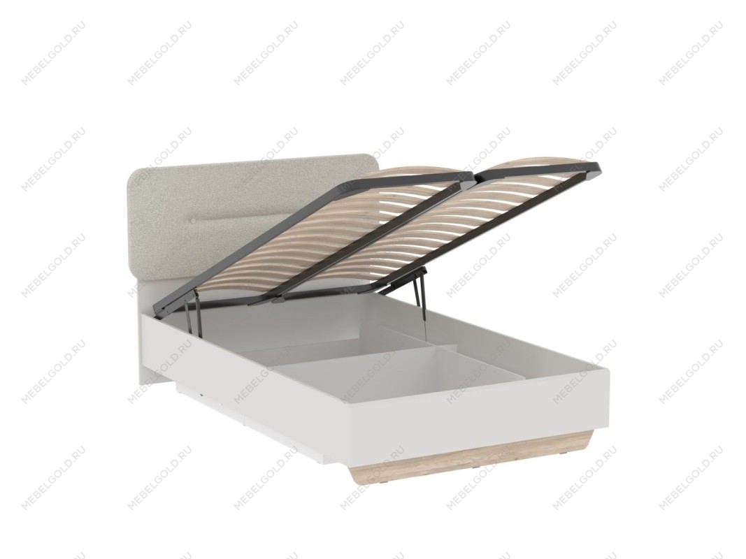 Кровать 1200 со светлой мягкой вставкой NEW и подъемным механизмом, Аврора Дуб Мария/Кашемир