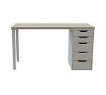 ИНГАР стол письменный ИКЕА / IKEA 1/5Т 120x75x55, дуб беленый/белый | изображение 1