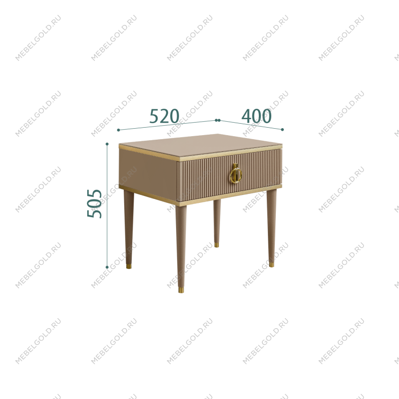 Тумба прикроватная Римини СОЛО (Мокка/Золото) РМТП-1(s)