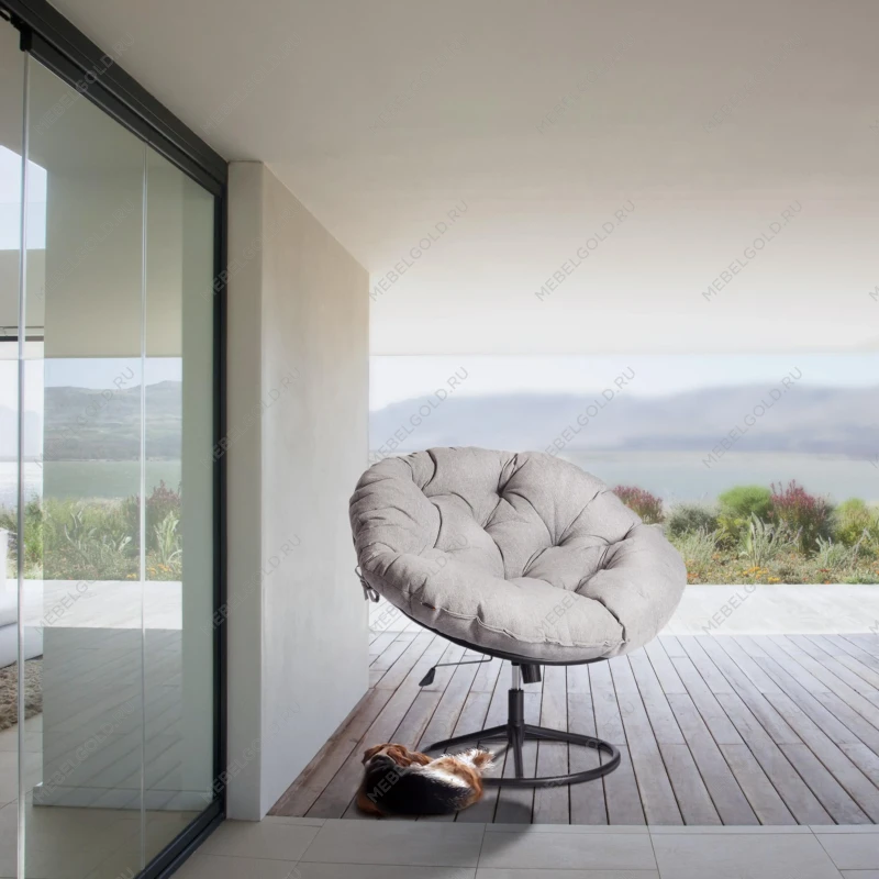 Кресло CLOUDE HOME, рогожка/металл, 97х98х90-96см, серо-бежевый, 3M 16/2 | изображение 14