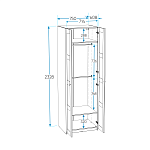 МАКС шкаф 2 двери 75х61х233 серый | изображение 2