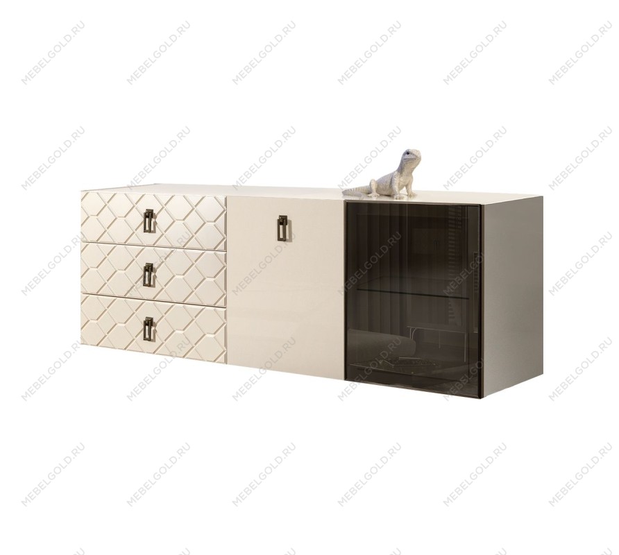 Комод 1.6м Bogemia Fly Farfalle (Слоновая кость) (Lakobel/Черный) БМКМ-4[5][10]