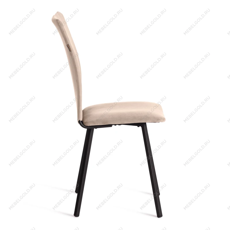Стул обеденный La Rousse (2 шт. в упаковке), NEW, велюр, бежевый/черный, 7, 45х55х93 см | изображение 1