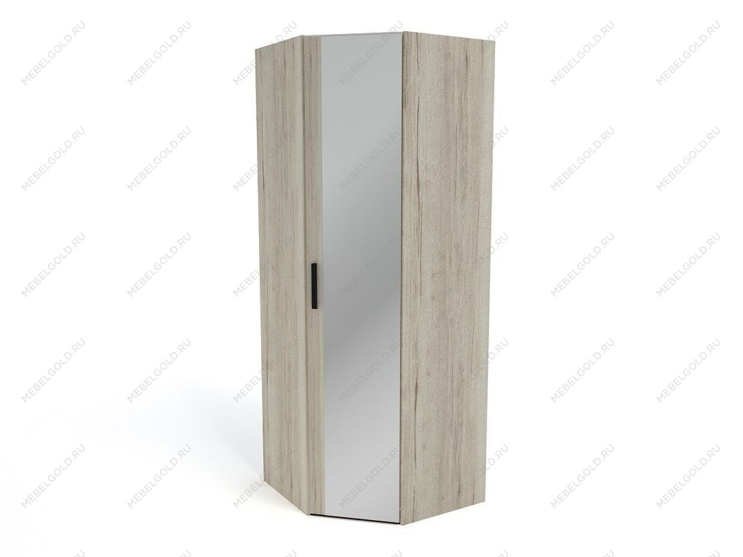 Шкаф угловой, Мале (851*851*2278) Дуб галифакс белый, 11214