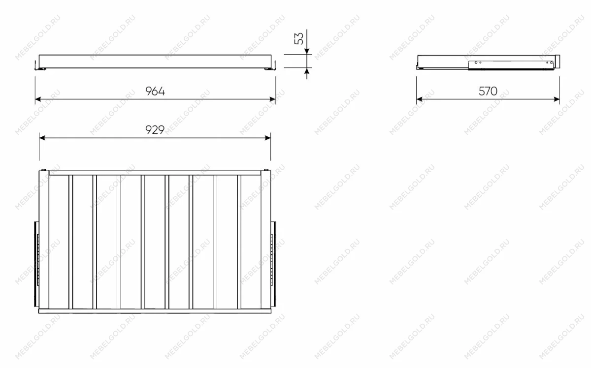 Брючница выдвижная МАКС 100х58 серая | изображение 1