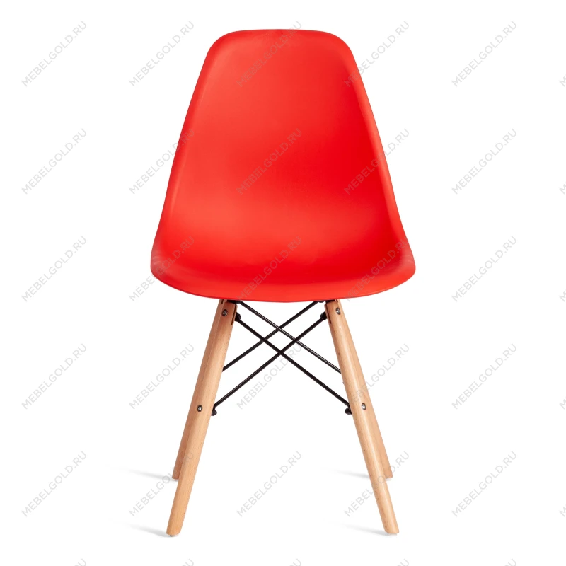 Стул CINDY (EAMES) (mod. 1801), дерево бук/металл/сиденье пластик, 45x51x82 см, Red (красный) | изображение 4