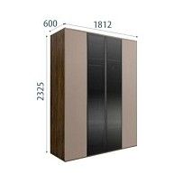 Шкаф 4-х дв. с ящиками Bogemia Woodline Air (Мокка/Черный) БМШ2/42(2)