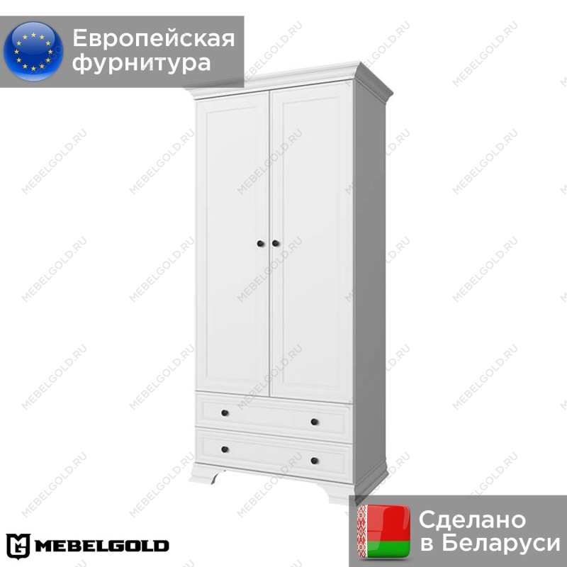 Шкаф 2-створчатый Тиффани 2DG2S белый | изображение 1