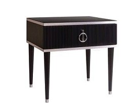 Тумба прикроватная Римини СОЛО (Черный/Серебро) РМТП-1(s)