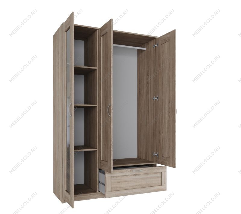 БРИМНЭС / СИРИУС Шкаф ИКЕА / IKEA комбинированный 3 двери и 1 ящик сонома | изображение 2