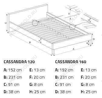 Кровать Halmar CASSANDRA 120 (белый/черный) | изображение 3