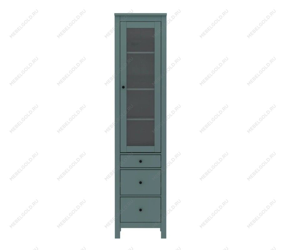 САГА шкаф с витриной 50 темно-бирюзовый | изображение 1