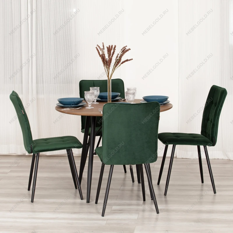 Стул обеденный Bari (2 шт. в упаковке), LT, велюр, Deep Forest (изумруд), 41х55х89 см | изображение 15