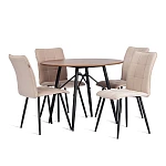 Стул обеденный Bari, ткань велюр, 46х55х89, молочный/черный, (Porsche 2) | изображение 8