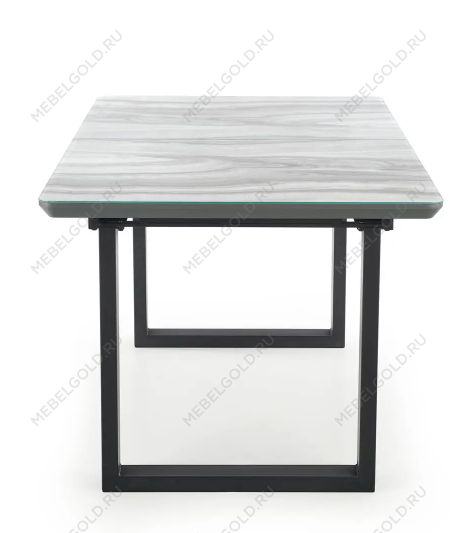 Стол обеденный Halmar MARLEY раскладной (белый мрамор/серый/черный) | изображение 6