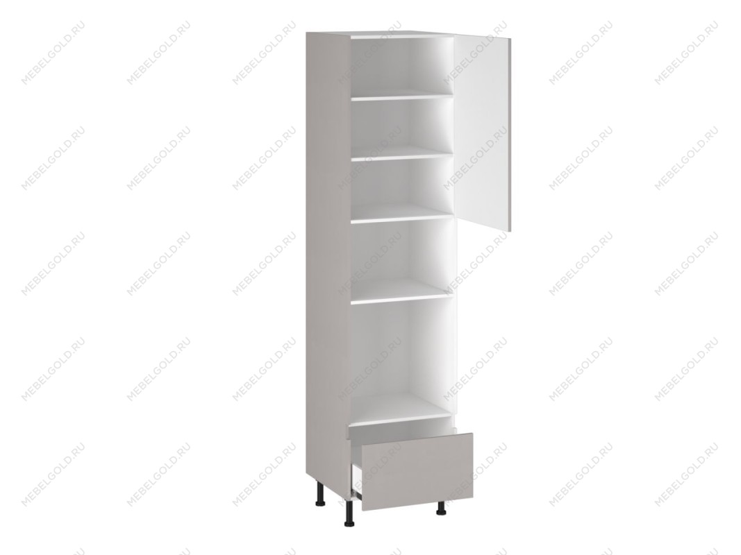 Шкаф-пенал 960 П-1 бок левый МДФ, Виста (600*586*2456) Экокожа Бежевый, 26479 | изображение 1