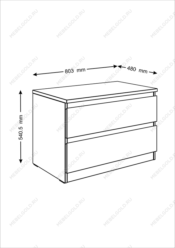 МАЛЬТА комод ИКЕА / IKEA 2 ящика 80х54 Дуб Венге | изображение 3