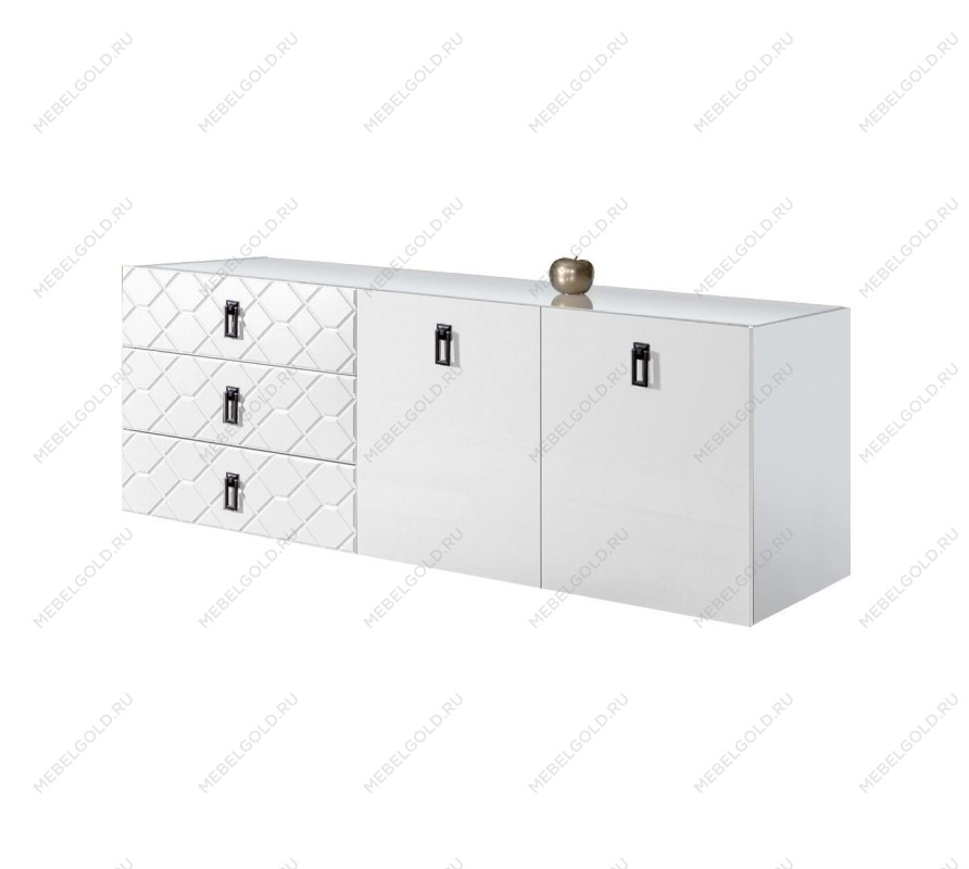 Комод 1.6м Bogemia Fly Farfalle (Белый) (Lakobel/Черный) БМКМ-4