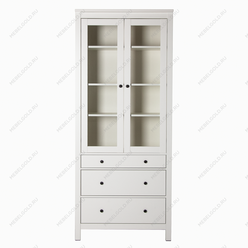 САГА шкаф с витриной 90 белый | изображение 2