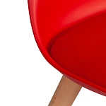 Стул TULIP (mod. 73-1), дерево/пластик/экокожа, 47,5x55x80 см, Красный (Red) | изображение 7
