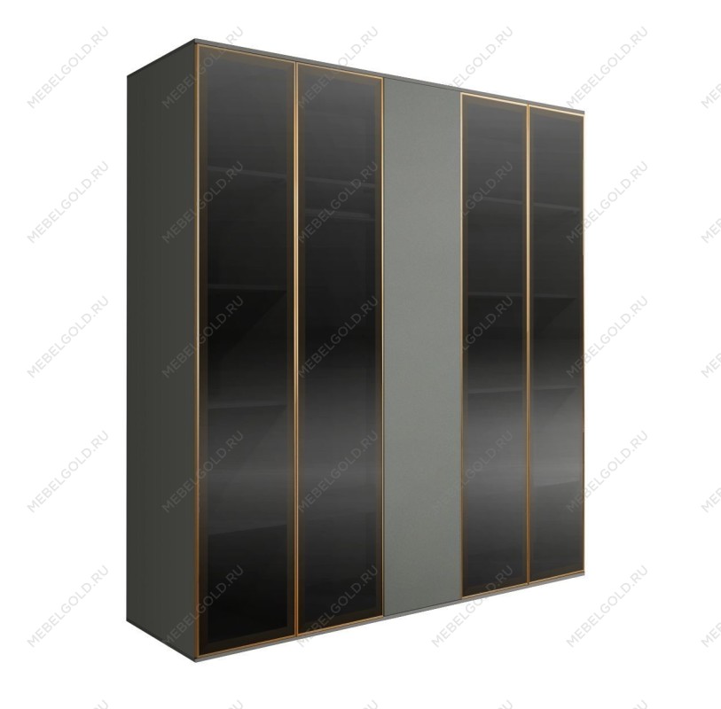 Шкаф 5-ти дв. Bogemia Air (Серый/Золото) БМШ2/5(4)