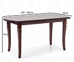 Стол обеденный Halmar FRYDERYK 160/240 (темный орех) | изображение 1