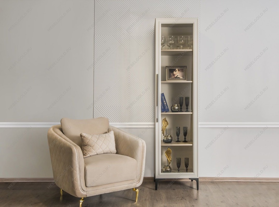 Витрина Стелла 1-ств светло серый камень | изображение 8