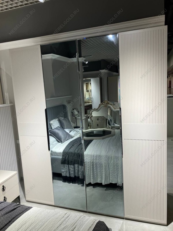 Шкаф Стелла 4-дверный светло серый камень | изображение 6