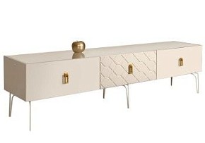 Тумба под телевизор 2.1м Bogemia Farfalle (Слоновая кость) (Lakobel/Золото) БМТ-2(Fa)[10]