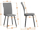 Стул обеденный La Rousse (2 шт. в упаковке), NEW, ткань рогожка, тёмно-серый, F68, 45х55х93 см | изображение 13
