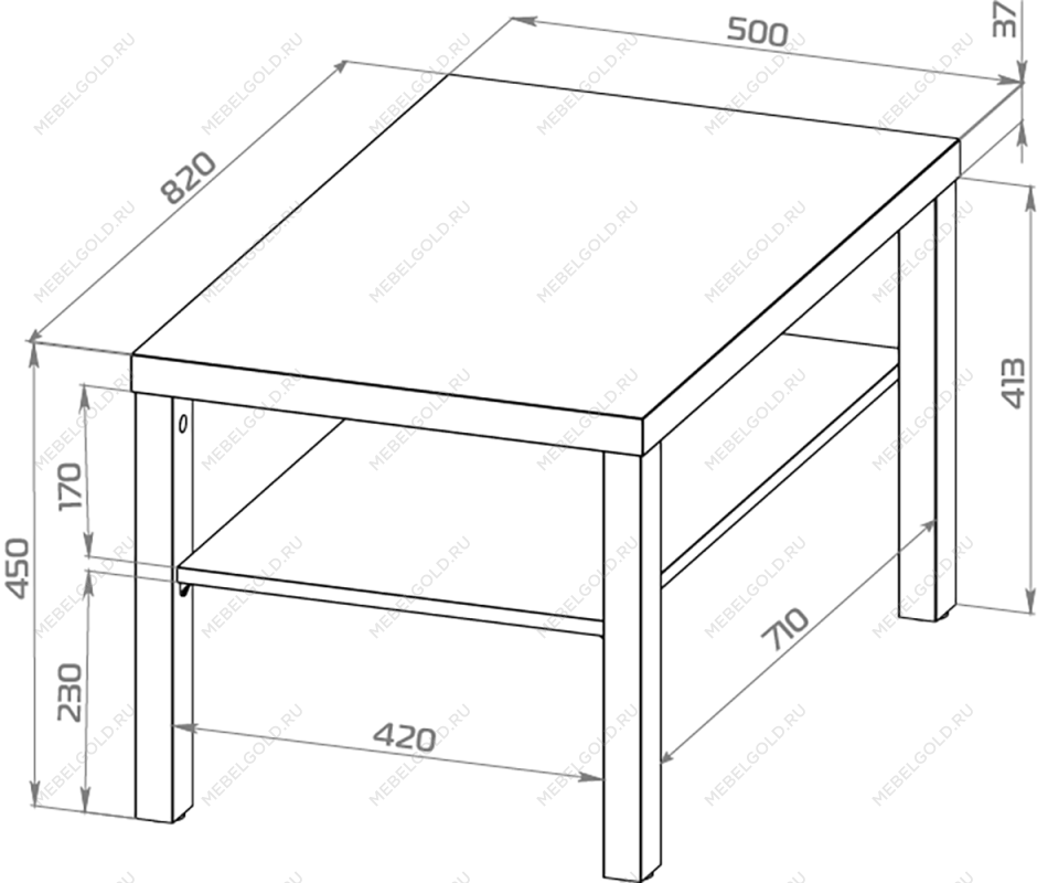ЛАКК / ЭНКЕЛЬ Журнальный стол ИКЕА / IKEA 82, тамбурат, дуб беленый | изображение 3