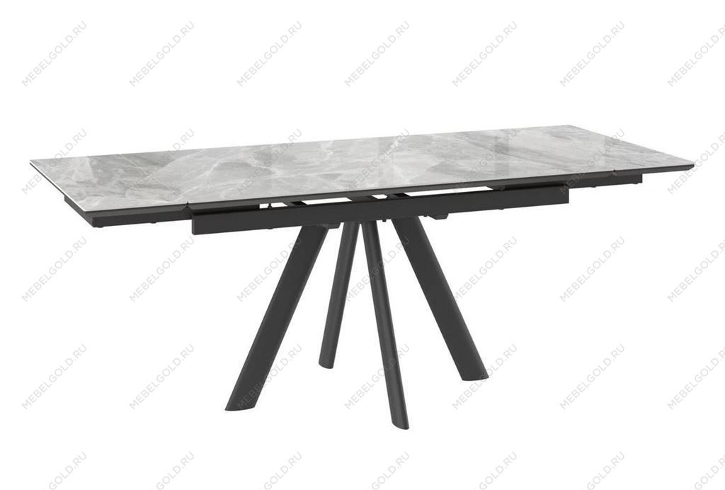 Стол с керамическим покрытием Джейтон-140 (91stone grey gloss st cer/черный) 140(30+30)х85 | изображение 1