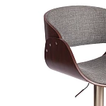 Барный стул LANDO (mod.4036), металл/дерево/ткань, 59х51х93-114 см, высота сиденья 62-83 см, серый/орех/хром, Aimcasa 28 | изображение 8