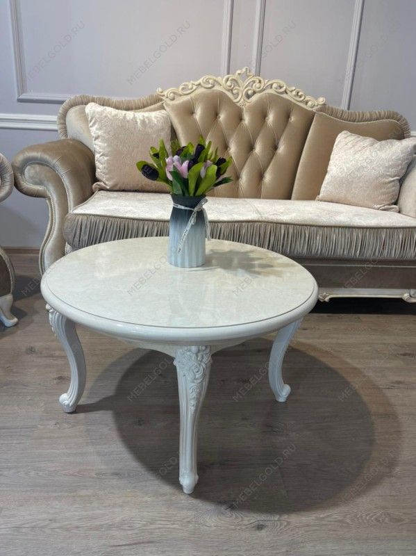 Столик круглый Патрисия крем корень глянец | изображение 12