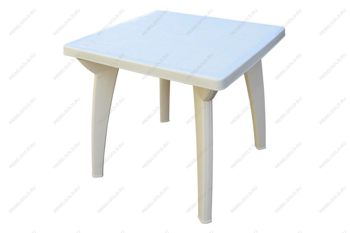 Стол пластиковый Луна арт.740б квадратный (белый)