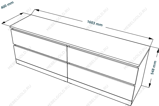 МАЛЬМ / VARMA Комод ИКЕА / IKEA 4D, 160x54x40, шпон, черный | изображение 3