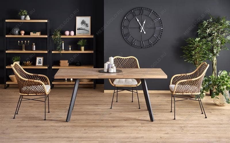 Стол обеденный Halmar BERLIN, раскладной (орех/черный) | изображение 9