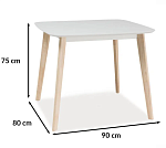 Стол обеденный Signal TIBI 90 (беленый дуб) | изображение 2