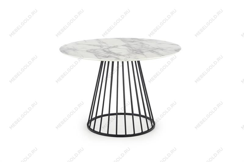 Стол обеденный Halmar BRODWAY (белый мрамор/черный)