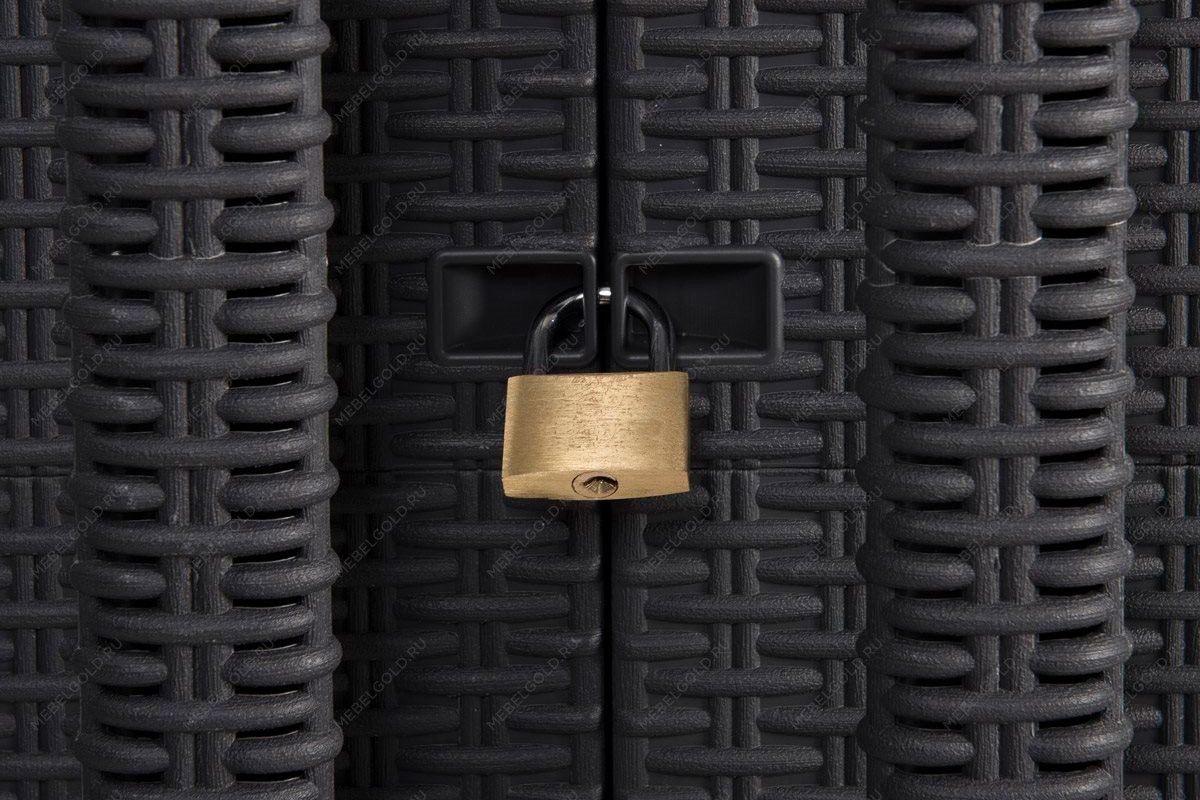 Уличный шкаф TOOMAX 2х дверный глубокий SANTORINI XL (3 полки), светло-серый/антрацит | изображение 4