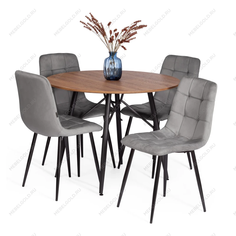 Стул CHILLY (mod. JSC-220), Велюр/металл, 44,5х52,5х88 см, Dark grey (темно-серый) HLR24 / черный | изображение 5