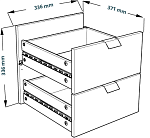 КАЛЛАКС / ФОРА Комплект двух выдвижных ящиков ИКЕА / IKEA 4.2, ДСП, цвет белый | изображение 2