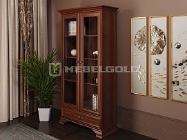 Шкаф с витриной Кентаки REG2W1S каштан