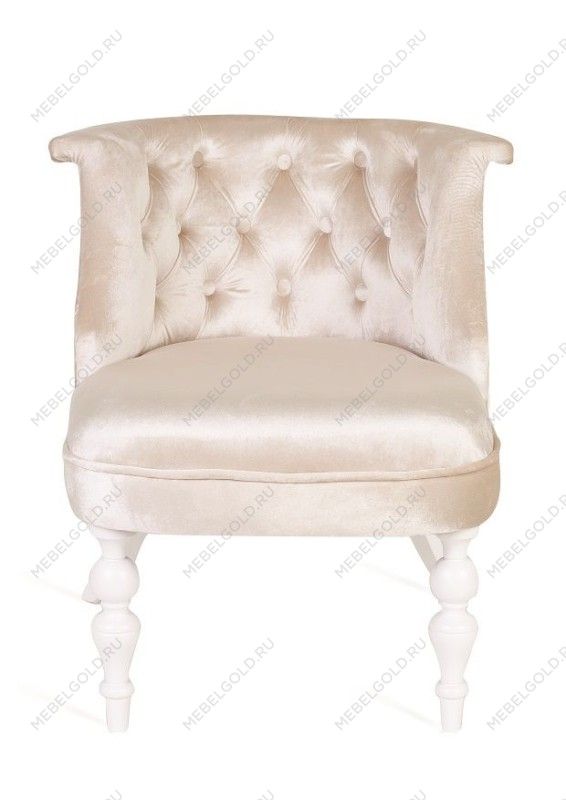 Кресло Бархат (эмаль белая/30 - бежевый)