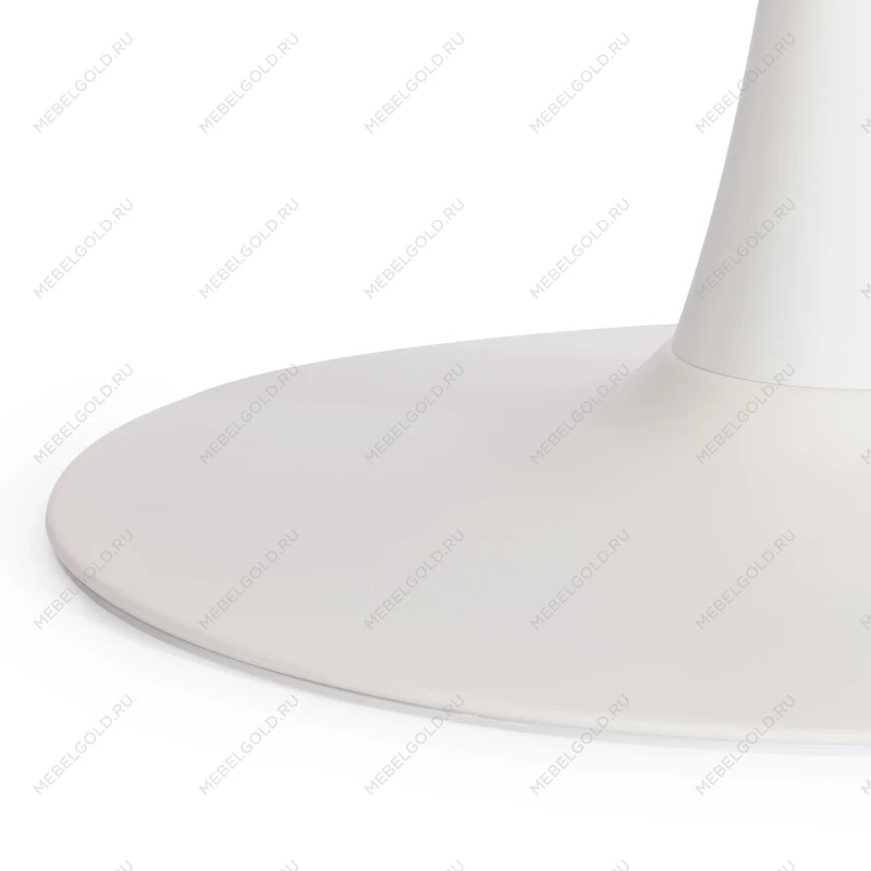 Стол обеденный Tulip/Тулип, столешница керамика (глянцевая) / опоры металл, белый/белый, 90х75 см | изображение 4